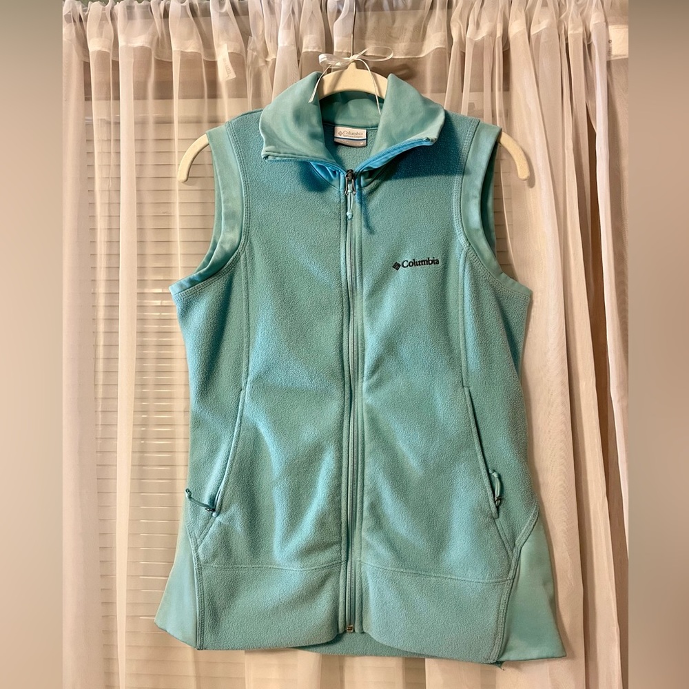 Columbia Blue Fleece Vest Women’s Medium